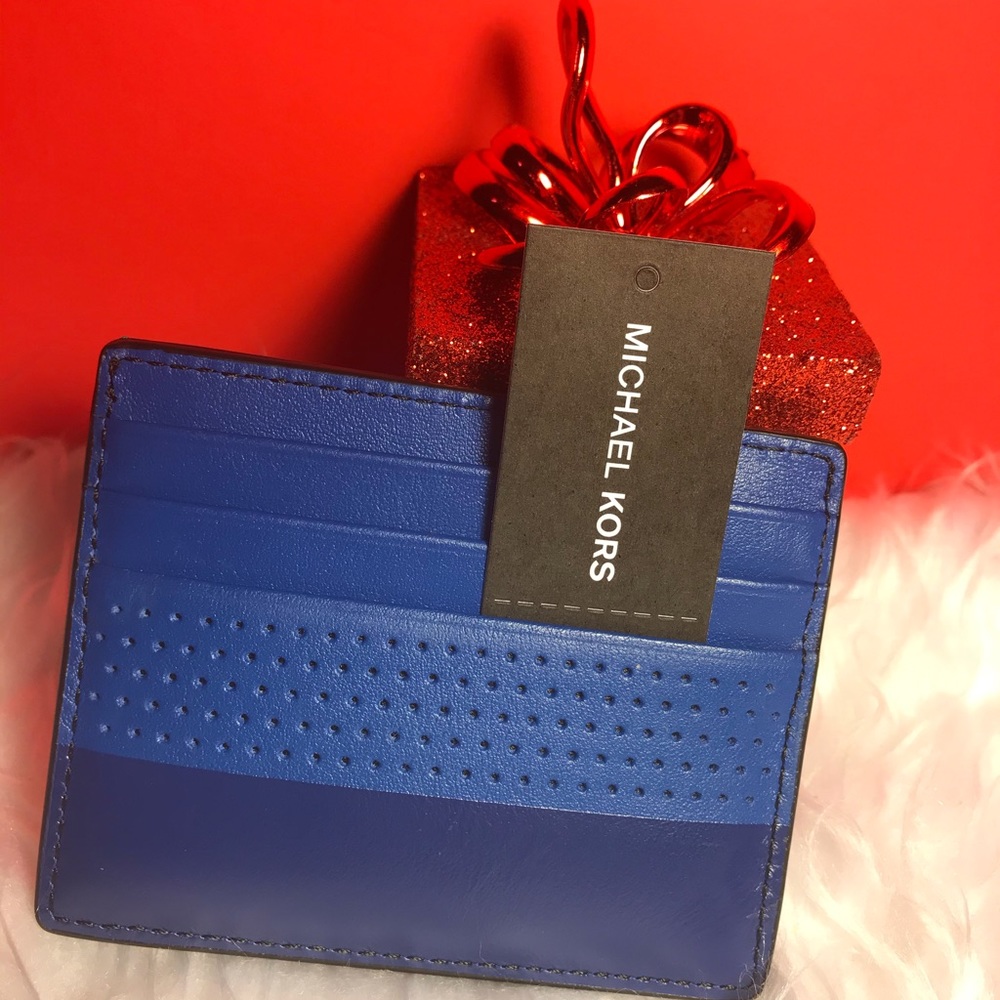 💙 NEW Michael Kors 💙 Leather Card Wallet - Picture 2 of 3
